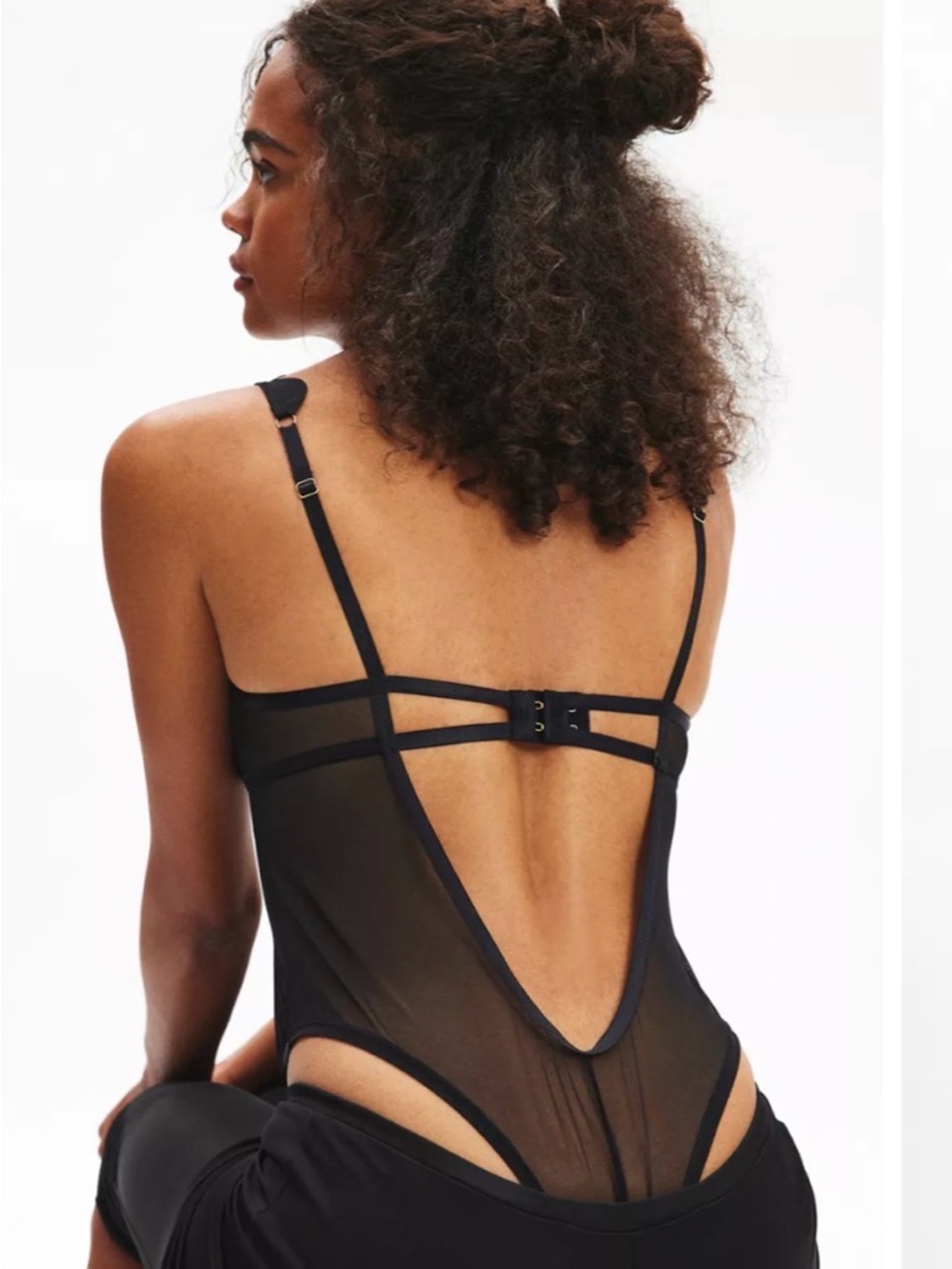 URBAN OUTFITTERS  - Bluebella Jasmine Sheer Mesh Scalloped Wired Bodysuit.